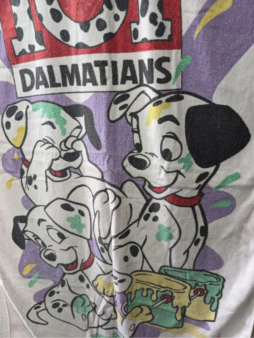 Vintage Franco Disney 101 Dalmatians Towel Y2K